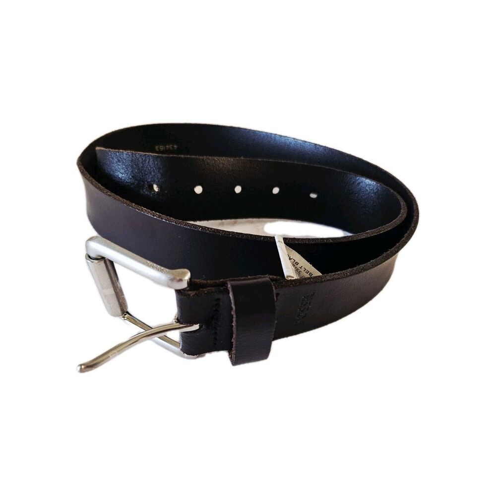 Fossil Black Leather Belt Size 32 - Picture 3 of 6